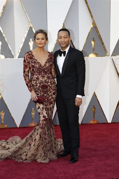 Red Carpet Couples 2016 John Legend Chrissy Teigen And More Oscars