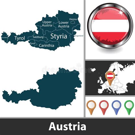 Map Of Austria Stock Vector Illustration Of Silhouette 236525442
