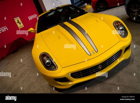 Yellow Ferrari Sports Car Stock Photo Alamy