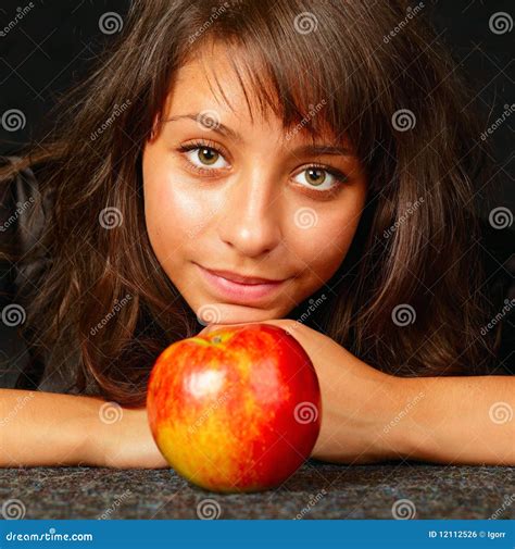 Girl With Apple Stock Photo Image Of Healthy Attractive 12112526
