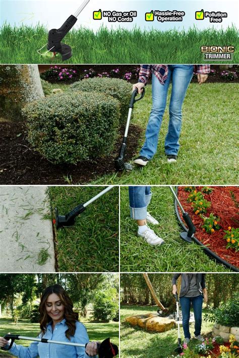 Indicates where the trimmer's string is cutting and holds the trimmer's spinning string in the groove. Bionic Trimmer Rechargeable Lawn Cutter Cordless Grass ...