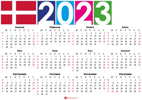 Kalender 2023 Med Uger Calendar Usa Calendar Holiday