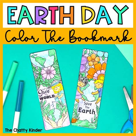 Earth Day Bookmarks Coloring Printable The Chatty Kinder