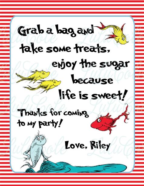 Dr Seuss Birthday Party Dr Seuss Baby Shower One Fish Two Etsy Dr