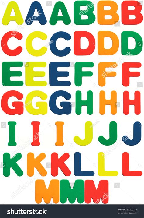 Foam Alphabet Letters Three Different Colors Stock Photo