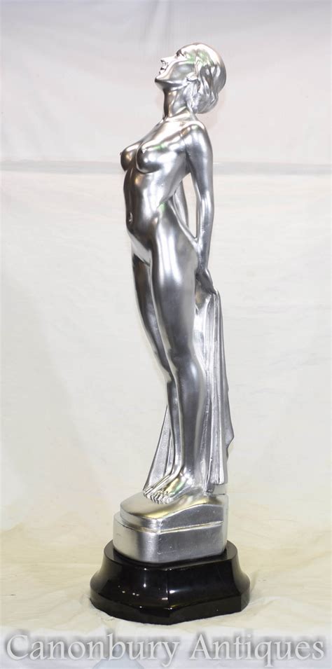 Antique Art Deco Bronze Female Statue Frankart Figurine
