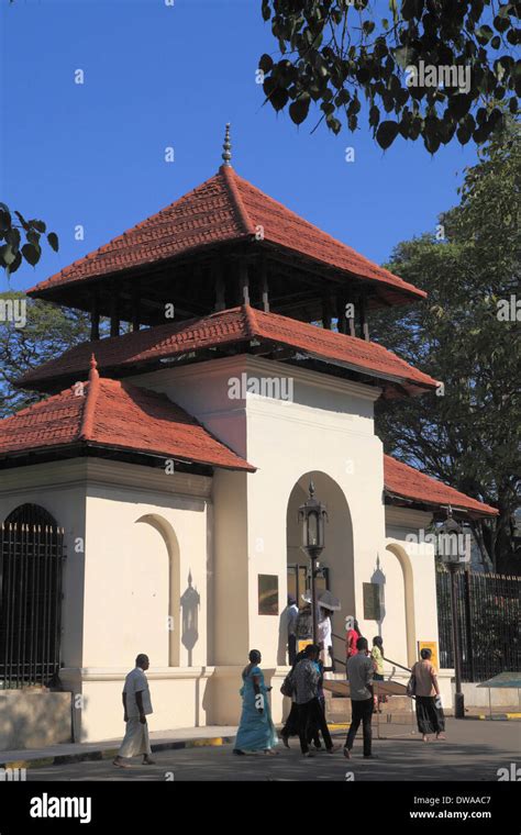 Sri Lanka Kandy Temple Of The Tooth Entrance Gate People Stock