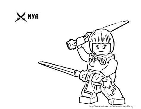 When nya arrives to stop aspheera, fire fang fights back by spewing fire while nya uses her elemental powers. LEGO Ninjago Nya Coloring Pages | Lego ninjago nya