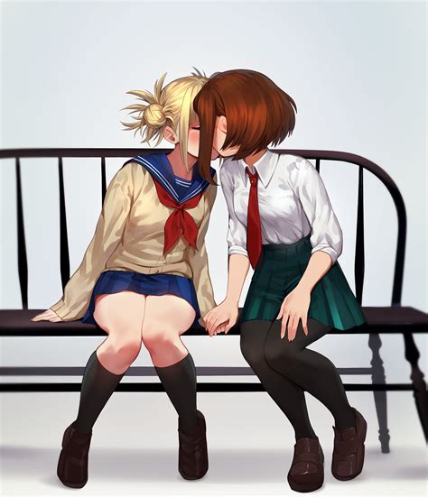 toga and uraraka in lesbians with each other my hero academia know your meme