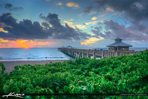 Juno Beach Pier Sunrise Palm Beach County Royal Stock Photo