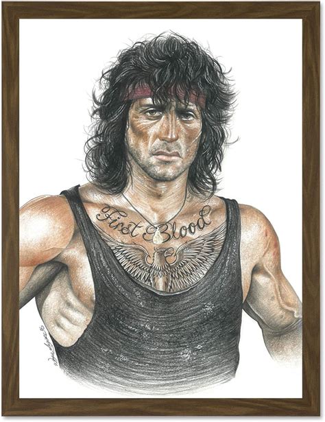 Wayne Maguire Tattooed John Rambo Inked Ikon Large Framed Art Print Poster Wall