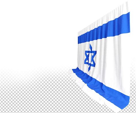 Cortina Com Bandeira Hebraica Em Renderização 3d Abraçando A Riqueza