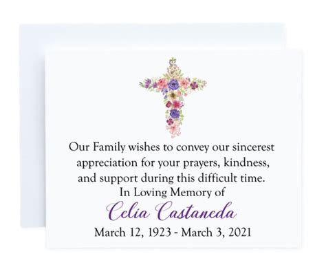 Christian Funeral Thank You Cards Folded Choose Quantity A2 Etsy
