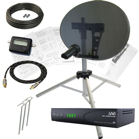Satgear Portable 48cm Satellite Dish Kit With Hd Receiver And Single