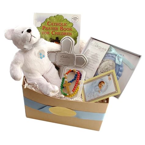 Shop christening gifts for baby boy! Catholic Baptism Gift Basket for Baby Boy, $59.95. | Baby ...