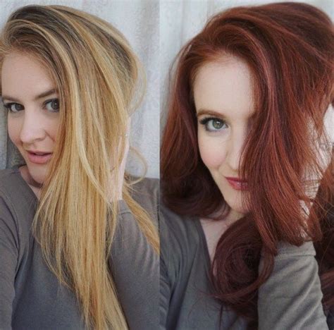 Handmade brown, blonde, auburn, blonde, ombre dip dyed hair, you pick the colors, custom hair extensions, human hair, clip in hair, rainbow. Hair transformation: from strawberry blonde to rich red ...