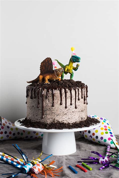 Triple Layer Chocolate Dinosaur Cake With Oreo Buttercream Frosting