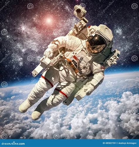 Astronaut In Outer Space Stock Image Image Of Creative 48582759
