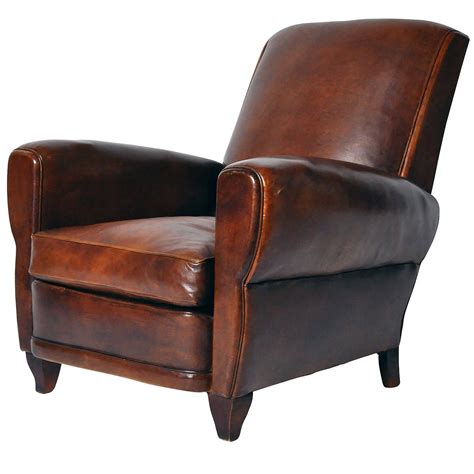 Art Deco French Leather Club Chair At 1stdibs