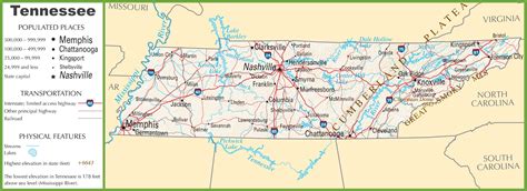 Road Map Of Tennessee