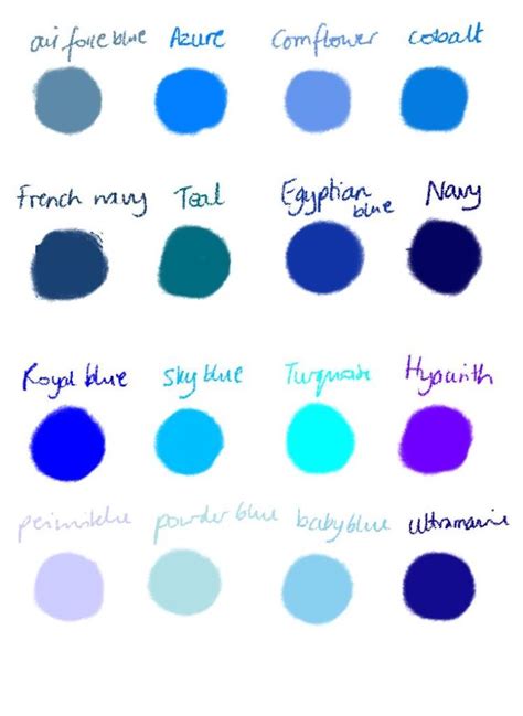 This Aligns With My Names For Blues Blue Color Schemes Blue Color