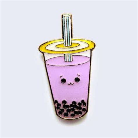 Great to use on planners, snail mail decoration, scrapbook embellishment, and more :) ● details: Boba Tea Bubble Tea Taro Flavor Enamel Pin Asian Popular