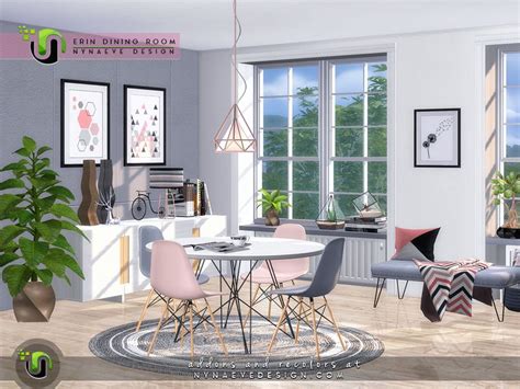 Nynaevedesigns Erin Dining Room Sims House Sims 4 Cc Furniture