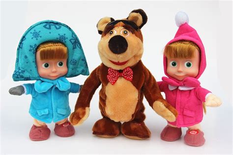 Intelligent 2015 New Masha And Bear Toys Singing Speaking Dancing Russian Language Masha And