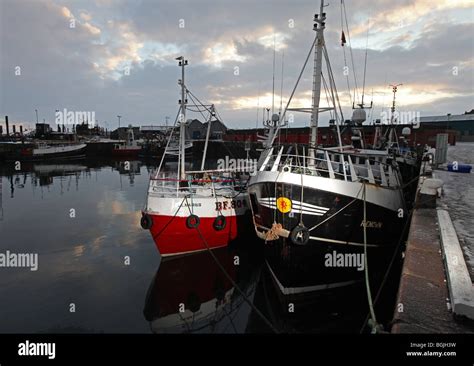 North Sea Fishing Trawlers Berthed In Fraserburgh Harbour
