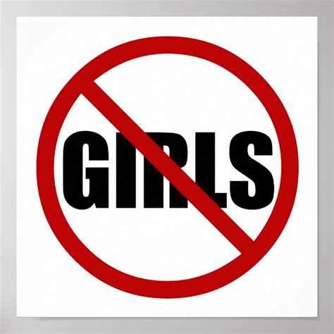 No Girls Allowed Sign Typography Poster