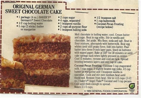 How to make the best german chocolate cake from scratch 10. Original German Sweet Chocolate Cake~1989 # ...