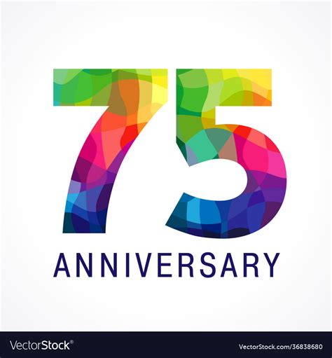 75 Anniversary Color Logo Royalty Free Vector Image