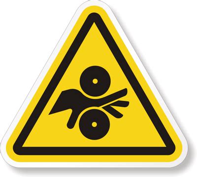 Pinch Point Entanglement Hazard Symbol Iso Warning Signs Sku