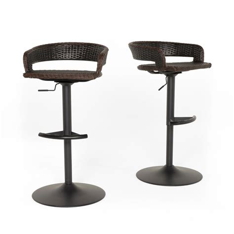 Rst Brands Comfort Swivel Wicker Outdoor Bar Stool 2 Pack Ip Pebs2