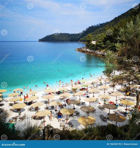 Marble Beach Saliara Beach Thassos Island Greece Editorial Stock