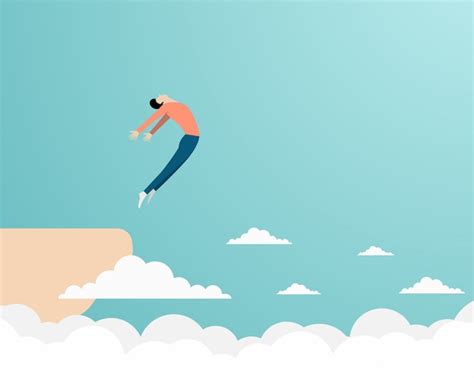 Premium Vector Person Jumping Off A Cliff