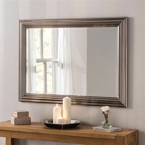 Yearn Framed Mirror Chrome Mirror Wall Living Room Rectangular Mirror Traditional Wall Mirrors