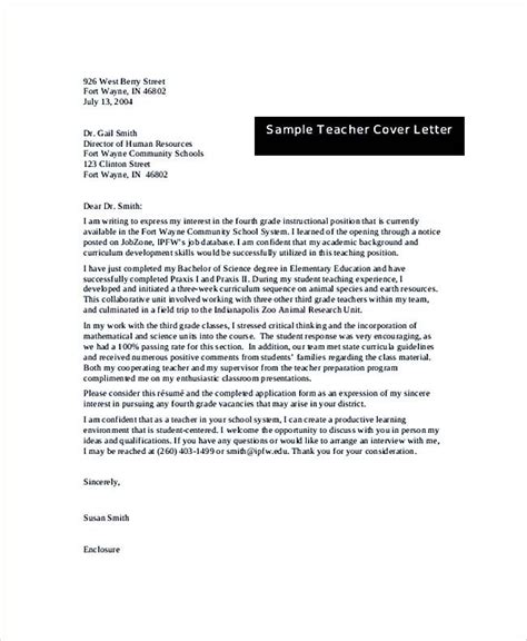 A sample teacher cover letter to learn from. Teacher Cover Letter Free Download , Teaching Cover Letter ...