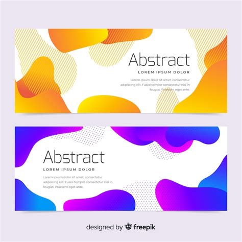 Free Vector Abstract Organic Shapes Banners
