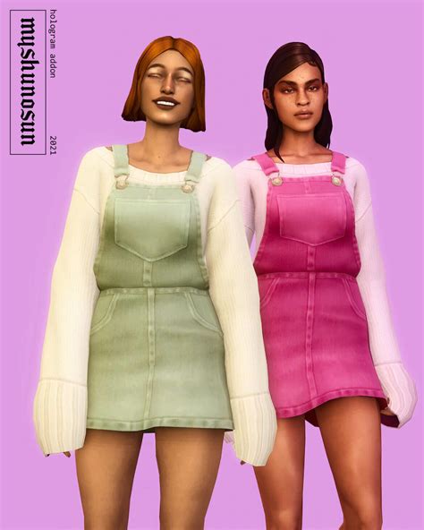 Sims 4 Hologram Set Addon Sweater Overalls The Sims Game