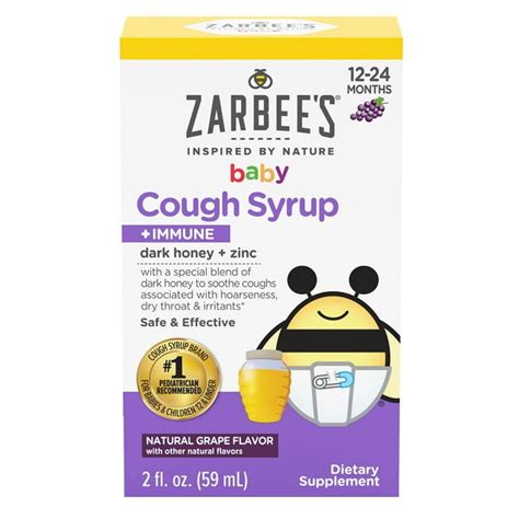 Zarbees Zarbees Baby Cough Syrup Immune Support Relief Liquid Grape