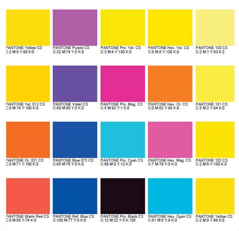 Pms Color Chart Print