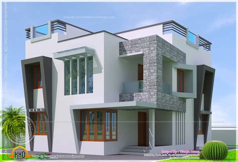 Home Design3g Cute Double Storied Contemporary House