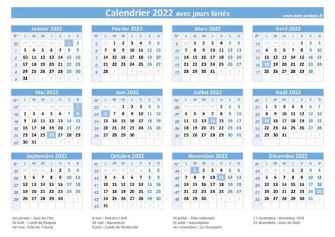 Dates Des Fêtes Et Jours Fériés 2022 En France