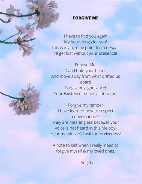 Forgive Me Poem Is An Inspirational Poem That Speaks About