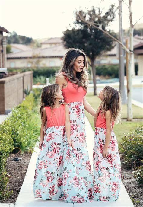 2018 Fashion Mom Mother And Daughter Girl Casual Boho Floral Maxi Dress Mommy And Me Matching