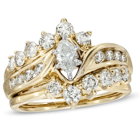1 12 Ct Tw Marquise Diamond Bridal Set In 14k Goldzales Diamond