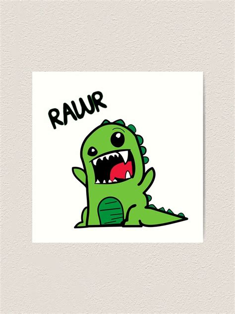 Dinosaur Rawr Art Print For Sale By Enekos Redbubble