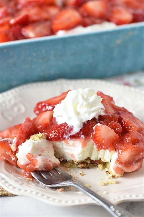 Strawberry Yum Yum Dessert With No Bake Dream Whip Filling Adventures Of Mel
