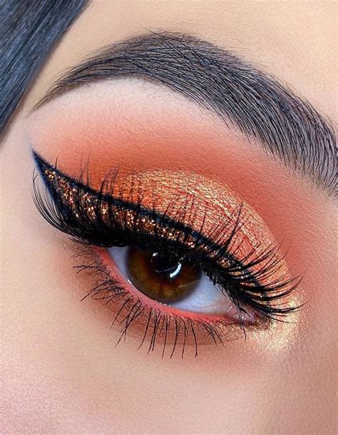 gorgeous eyeshadow looks the best eye makeup trends coral orange orange eye makeup coral